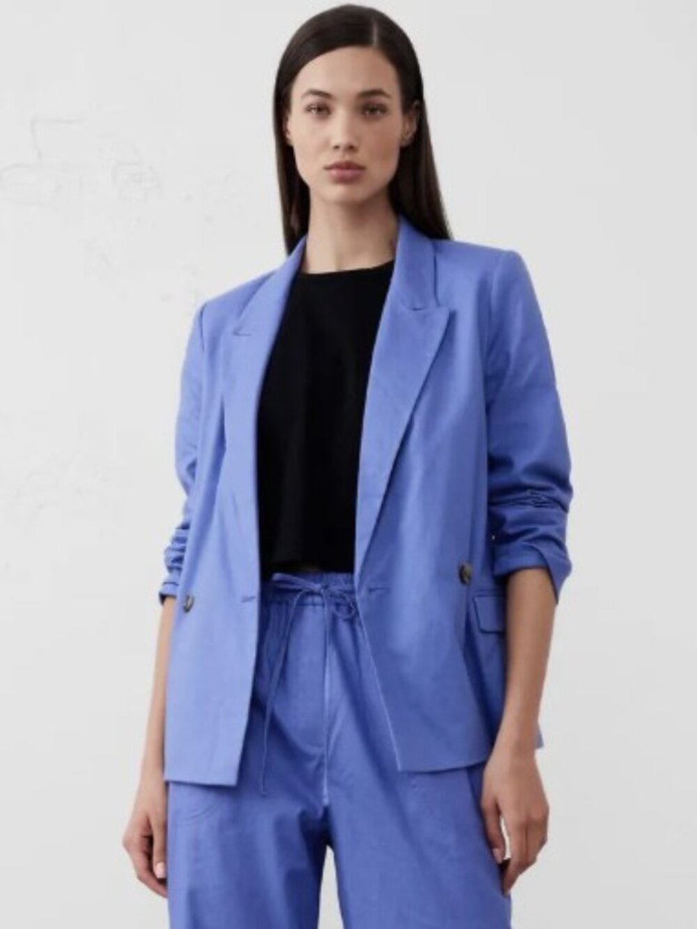 Banana Republic Factory Linen-Blend Boyfriend Blazer (Santa Monica Blue) Size 4